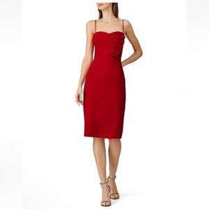 ❤️ Black Halo Akeno Sheath Dress Women’s Red Pleats ❤️